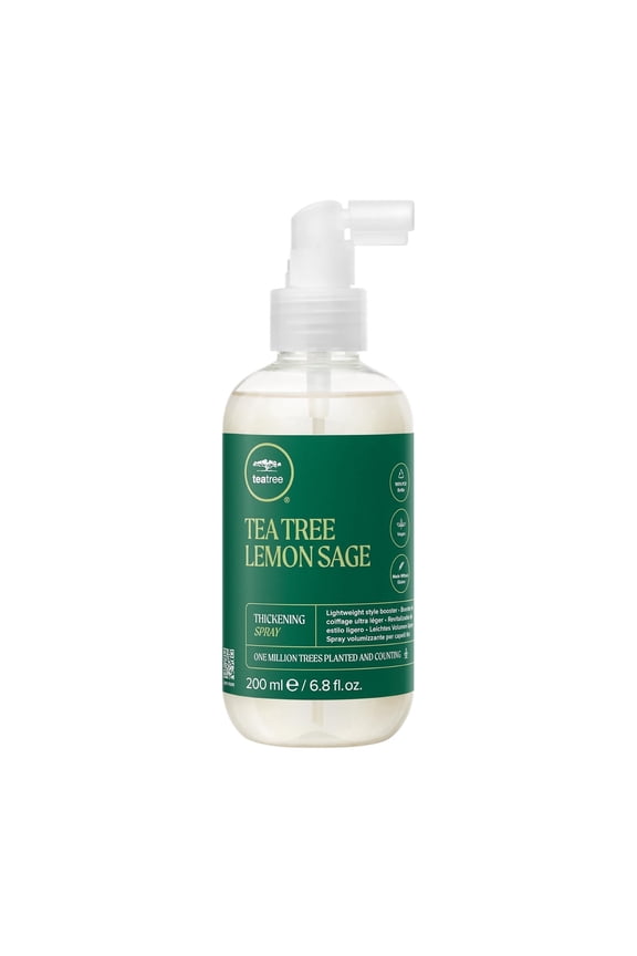 Tea Tree Lemon Sage Thickening Spray, Builds Body + Boosts Volume, For Fine Hair, 6.8 fl oz.