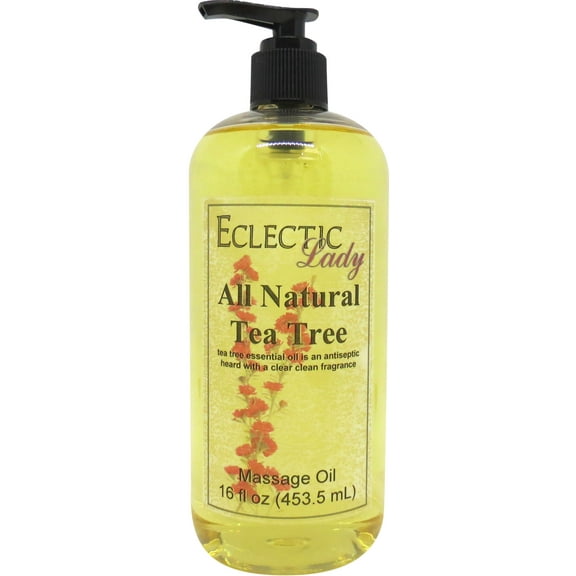 Tea Tree Massage Oil by Eclectic Lady, 16 oz, Sweet Almond Oil and Jojoba Oil