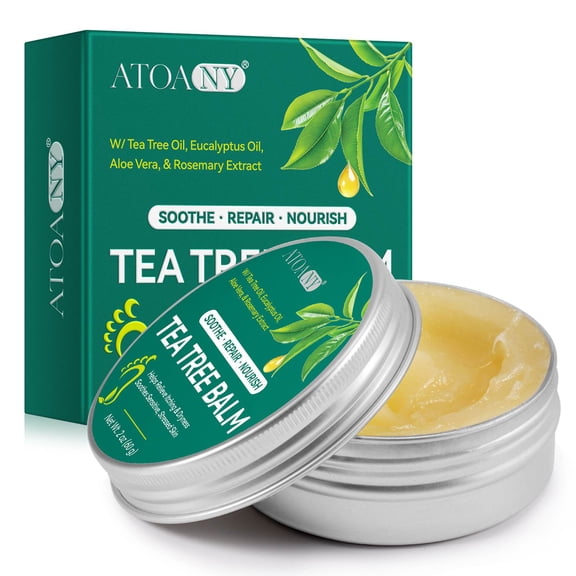 Tea Tree Oil Balm for Hand, Feet & Body Dry Skin Soothe, Repair & Nourish, Natural Formula for All Ages, 2 oz