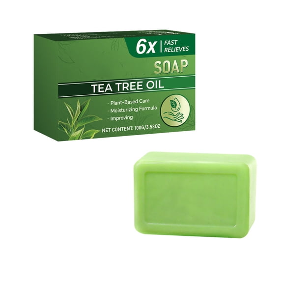 Tea Tree Oil Calming Soap Bar For Reducing Redness And Skin Care Daily 100G Wax