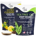 thumbnail image 1 of Foot Cure Tea Tree Oil & Citrus Detox Foot Soak - Epsom Salts for Post Workout Recovery, Softens Calluses, Soothes Sore & Tired Feets, Foot odor Scent - 2Pack, 1 of 10