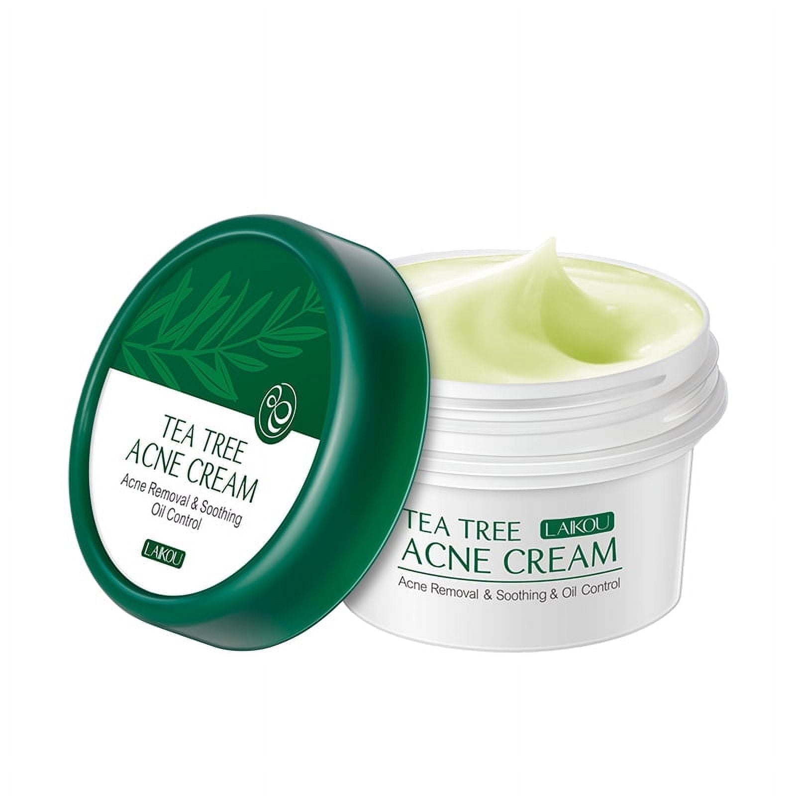 BEUKING Tea Tree Oil Face Cream Acne Cream - for Oily, Prone Skin, Extra Soothing & Nourishing Non-Greasy Botanical Facial Moisturizer, Balancing Oily Skin Moisturizer, Gently Repair