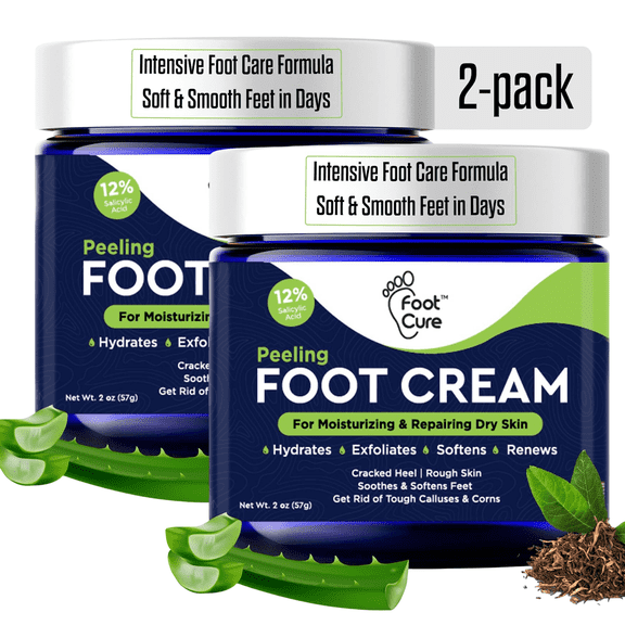 Footcure Tea Tree Oil Foot Cream - Moisturizing Athletes Foot Treatment, Antifungal Cream, Relieves Dry Cracked Heel Itching Burning & Scaling - 2Pack