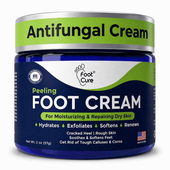 Foot Cure Tea Tree Oil Foot Cream - Moisturizing Athletes Foot Treatment, Antifungal Cream for Dry Cracked Heel & Callus Removal, Relieves Itching Burning & Scaling, Jock itch - 2 oz