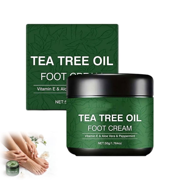 Tea Tree Oil Foot Cream for Cracked Heels & Calluses - Intensive Moisturizing Foot Balm to Repair, Rough Feet (1PC)