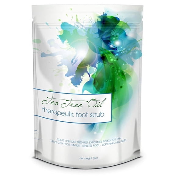 Midwest Sea Salt Company Tea Tree Oil Foot Scrub - 24oz - Helps Treat Nail Fungus , Athletes Foot & Stubborn Foot Odor