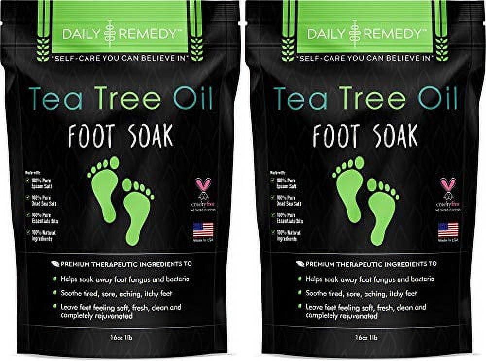 Tea Tree Oil Foot Soak with Epsom Salt Made in USA for Toenail