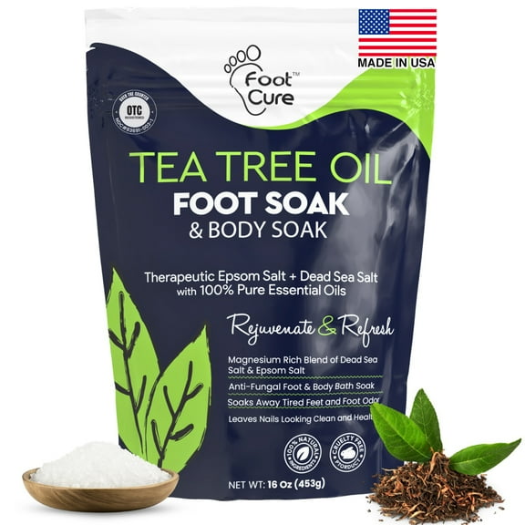 Foot Cure Tea Tree Oil Foot Soak with Epsom Salt for Toenail Care, Athlete's Foot, Callus Softening, 14 oz
