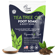 Tea Tree Oil Foot Soak with Epsom Salt - For Toenail Repair, Athletes Foot, Softens Calluses, Soothes Sore & Tired Feet, Nail Discoloration, Foot odor Scent, Spa Pedicure Foot Care - Made in USA
