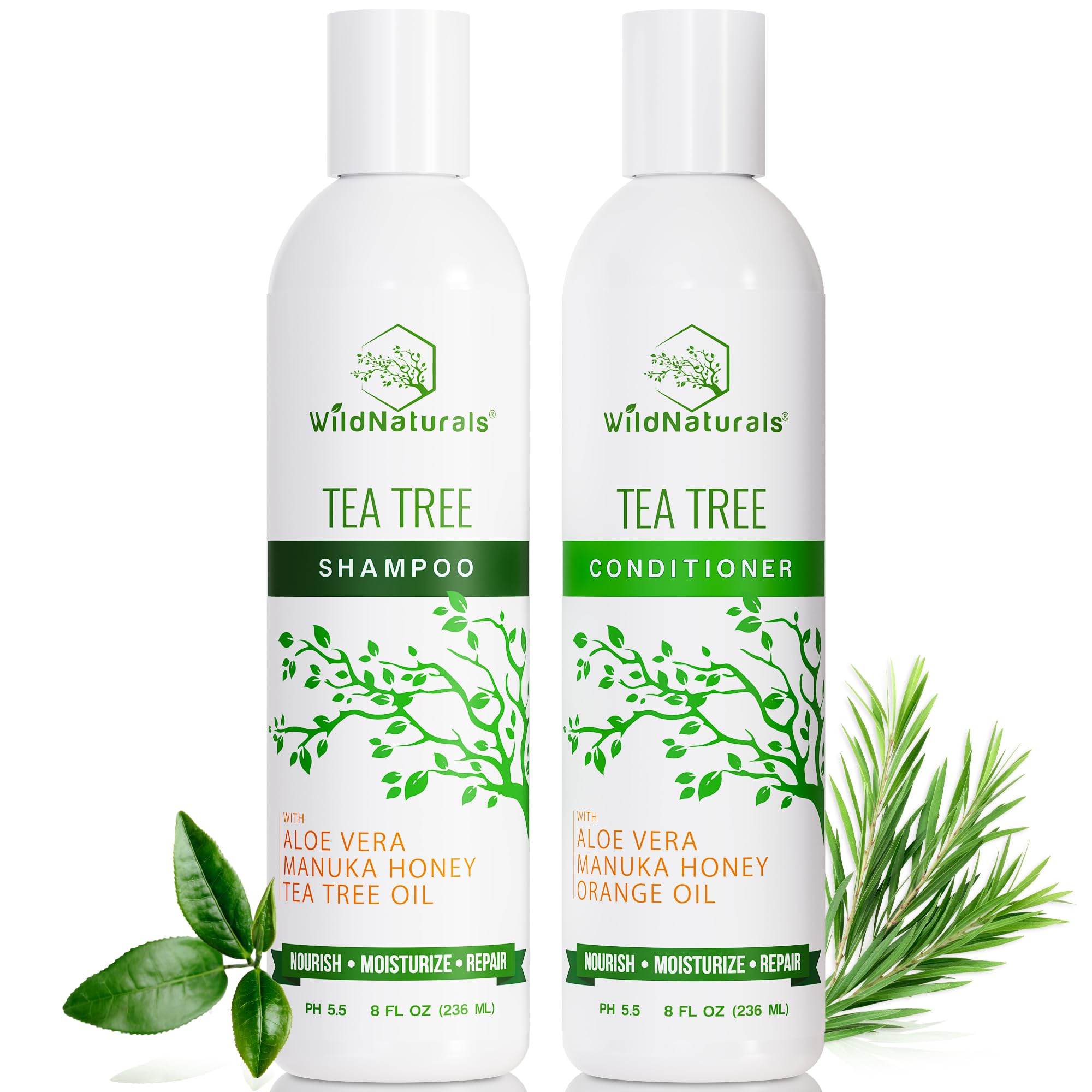Tea Tree Oil Shampoo and Conditioner Set Dry Scalp Treatment for