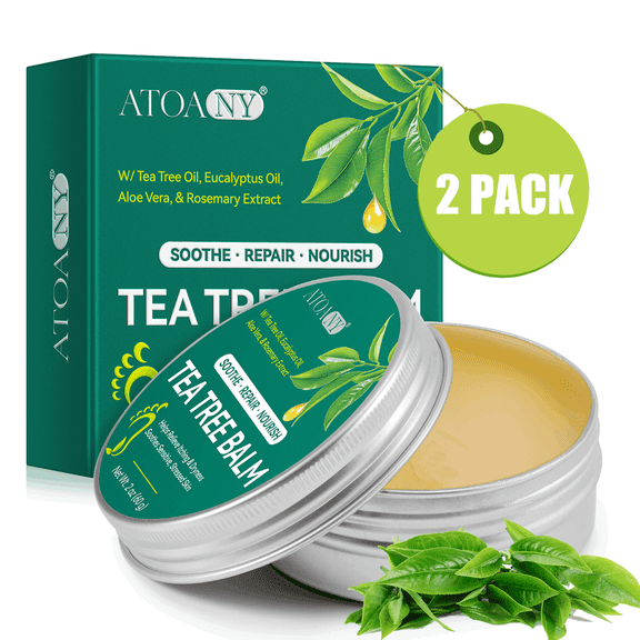 Tea Tree Oil for Skin,Athlete’s Foot, Bug Bites, Folliculitis, Cracked Feet, Dry, Flaky, Irritated Skin,Natural Formula,Effective & Safe for All Ages - 2PACK