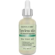 Tea Tree Pure Flawless Essential Facial Oil By Olivia Care   100% Natural. Moisturizing, Hydrating, Calming & Soothing. Deep Cleans & Soothes Skin. Remove Dirt, Scars & Impurities - 2 OZ