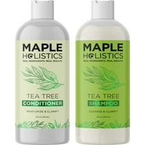 Tea Tree Shampoo and Conditioner Set - Shampoo and Conditioner for Color Treated Hair - Maple Holistics Tea Tree Oil for Dry Scalp - Hydrating Tea Tree Oil Shampoo and Conditioner for Women & Men 8oz