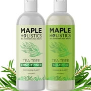 Tea Tree Shampoo and Conditioner Set - Sulfate Free Clarifying Shampoo and Conditioner for Oily Hair & Scalp Care with Australian Tea Tree Oil - Complete Dry Scalp Treatment for Build Up 8 Fl Oz