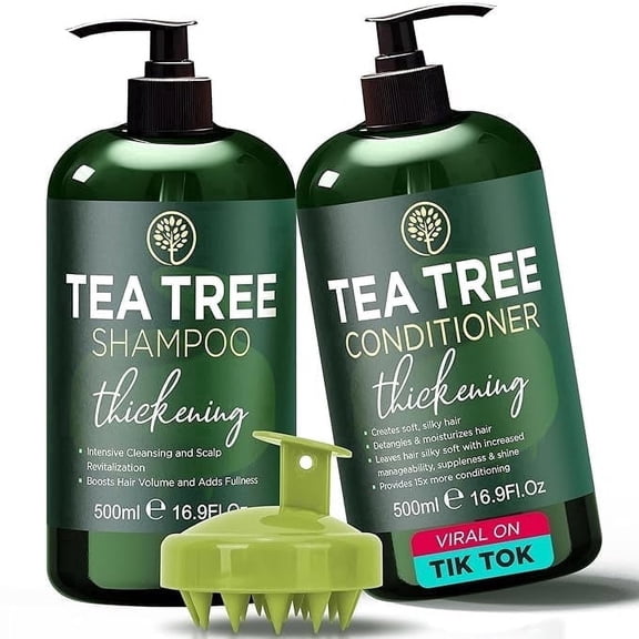 Tea Tree Shampoo & Conditioner Set | Thinning Hair Loss Treatments for Men and Women