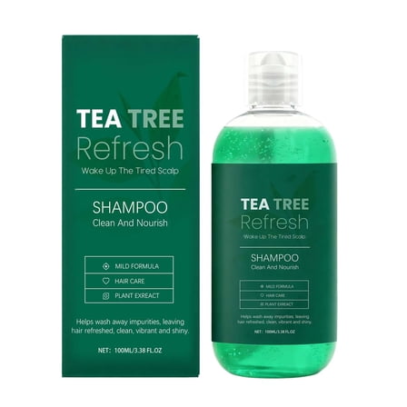 Tea Tree Shampoo,Tea Tree Oil Shampoo,Teas Trees Essences Shampoo For Oil Control Dandruff Removal Scalp Purification Gentle Cleansing Softness Soothe The Scalp(100ml/3.38fl.oz)