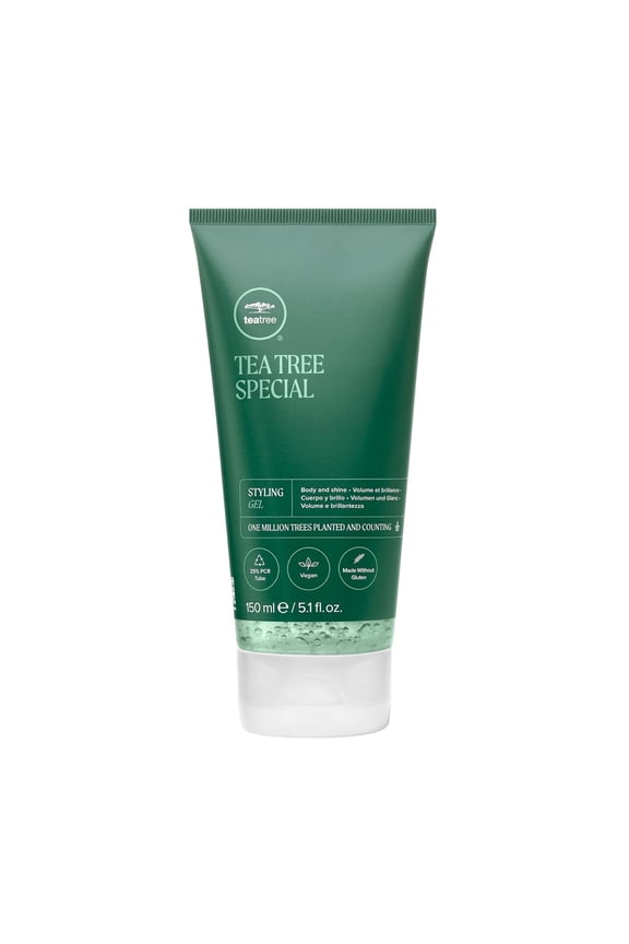 Tea Tree Styling Gel, Medium Hold, High-Shine Finish, For All Hair Types, 5.1 oz.