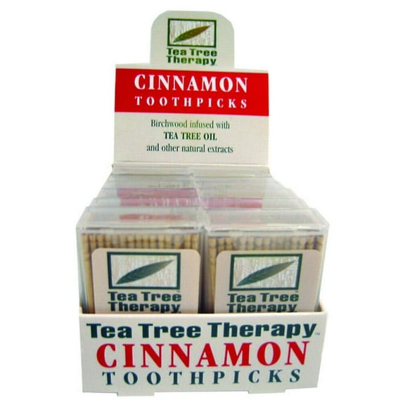 Tea Tree Therapy Toothpicks Cinnamon, 100 Count 12 pack