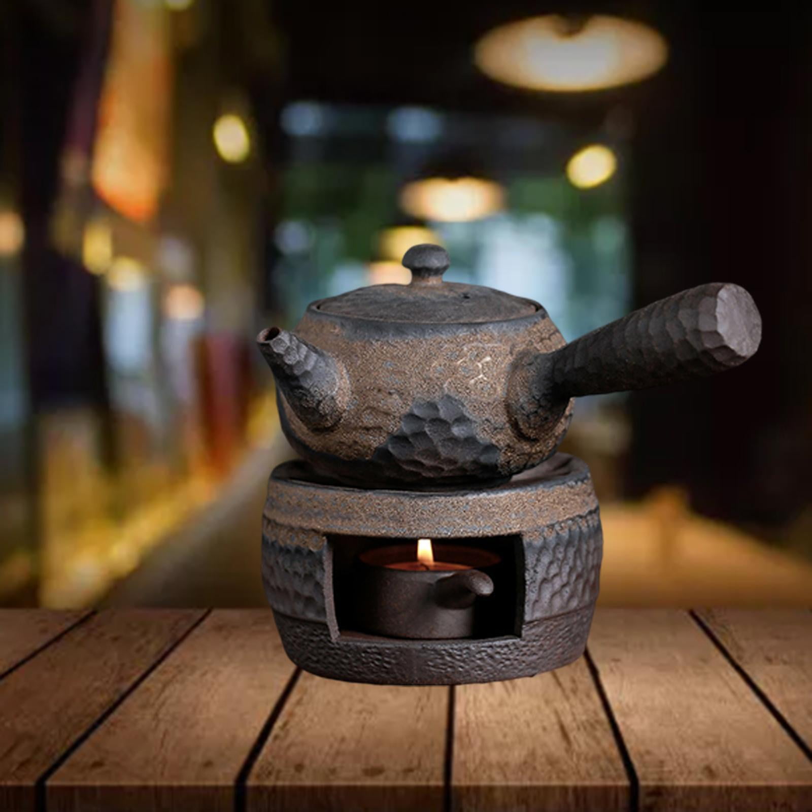 Tea Warmer Pottery Tools Retro Heating Japanese Tea Set Kettle Warmer Teapot Tea Heater for Home Tea Warmer and Pot B