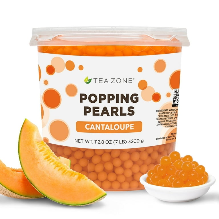 Tea Zone Cantaloupe Popping Pearls for Beverage, Sweet snacks