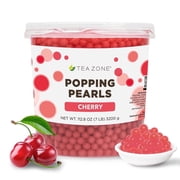 Tea Zone Cherry POPPING PEARLS™, for Beverage, Sweet snacks, Boba Milk Tea, Ready to Serve (7 lbs)