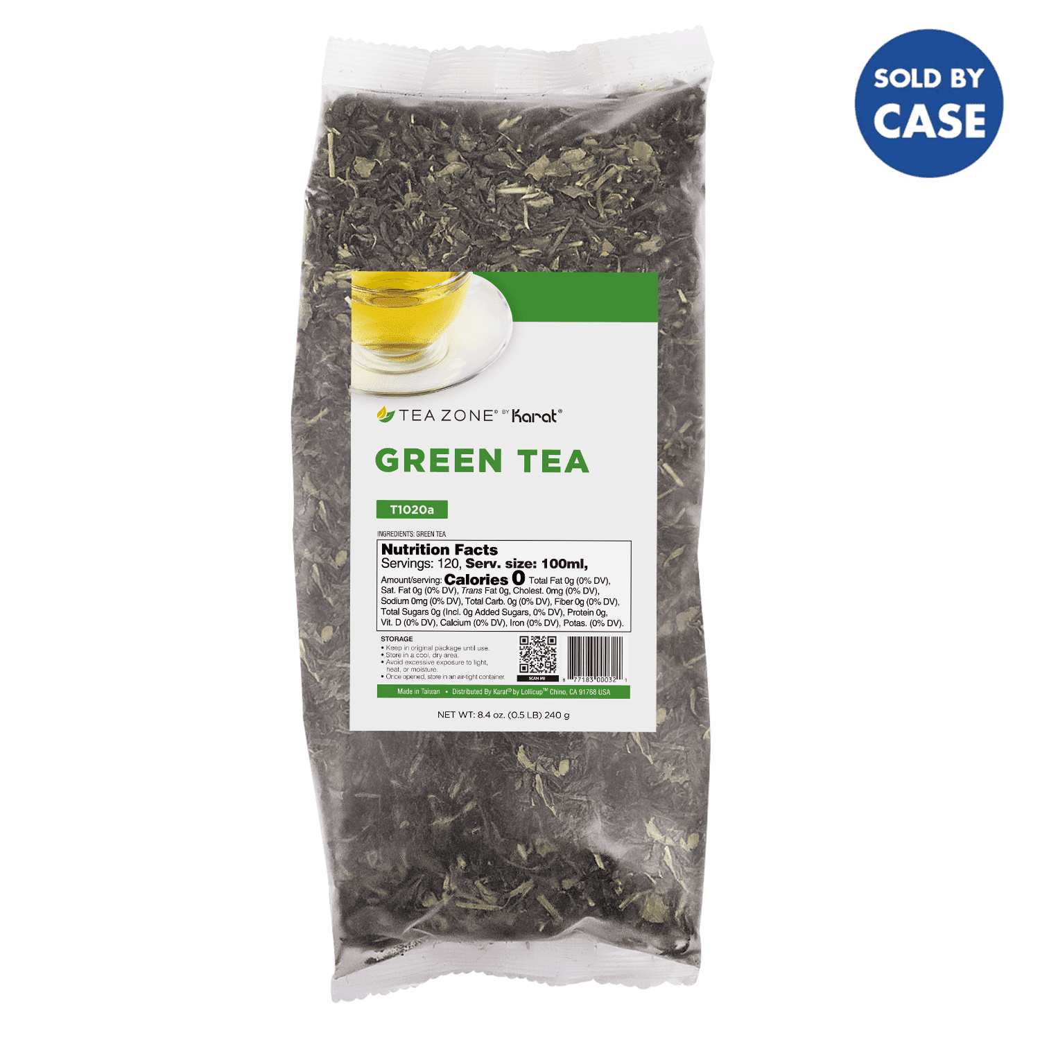 Tea Zone Loose Green Tea Leaves -  25 Bags (8.64oz each Bag)