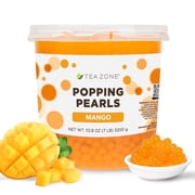 Tea Zone Mango POPPING PEARLS™, for Beverage, Sweet snacks, Boba Milk Tea, Ready to Serve (7 lbs)