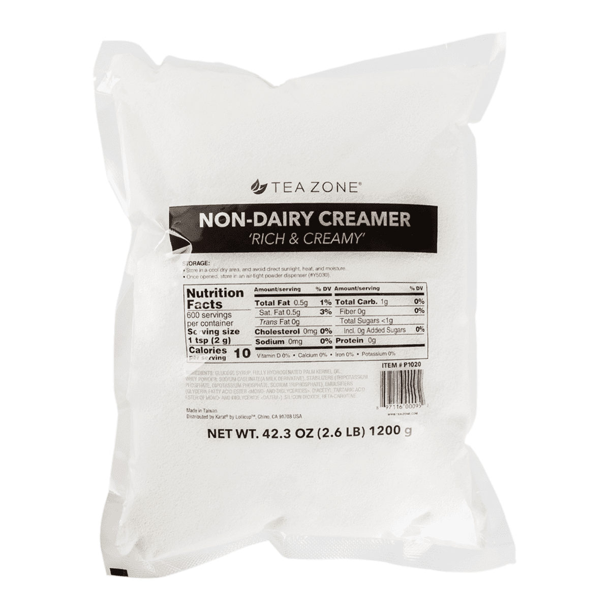 Tea Zone Non-Dairy Creamer, Rich & Creamy Milk Powder - Case