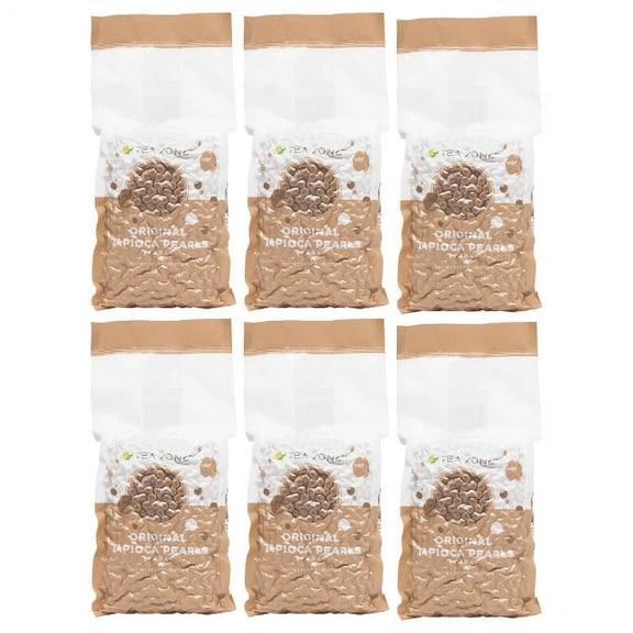 [6 Bags] Tea Zone Original Tapioca Pearls (Boba) | 6 lb Each (36 lbs Total, Case)