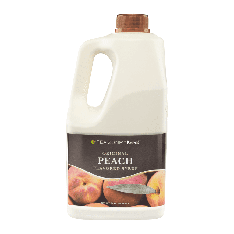 Tea Zone Peach Real Fruit Syrup 64 Fl. Oz, For Tea, Smoothies