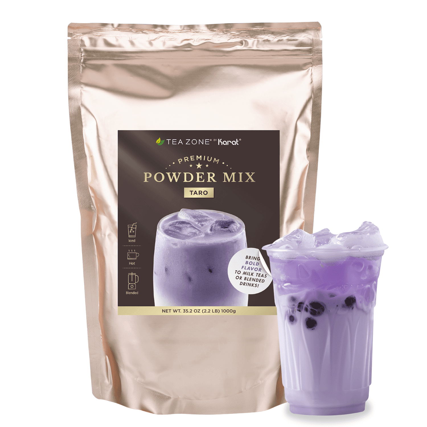 Tea Zone Taro Powder Mix for Milk Drinks, Boba Bubble Tea Tea Zone Taro Powder Mix for Milk Drinks, Boba Bubble Tea