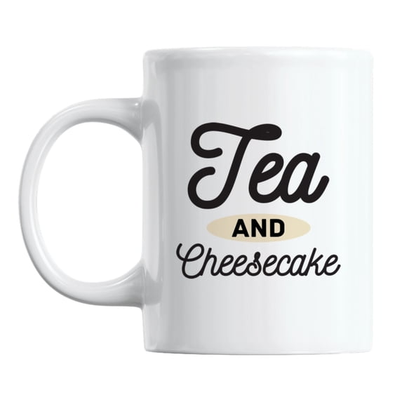Tea and Cheesecake White Ceramic Coffee & Tea Mug Cup (11oz)