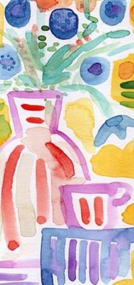 Tea and Flowers II Canvas Art - Linda Woods (10 x 20)