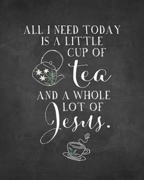 Tea and Jesus Canvas Art - Amy Cummings (24 x 30)