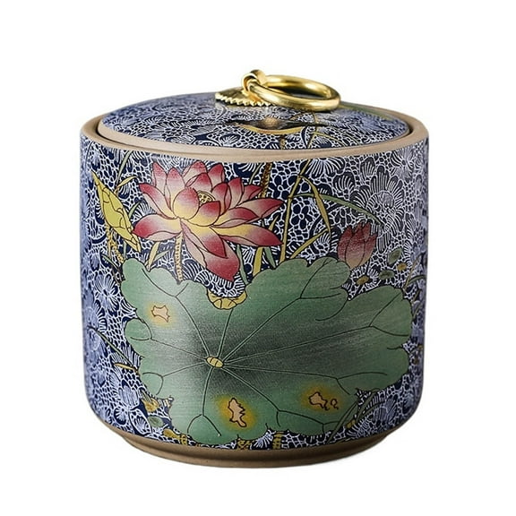 Tea container, ceramic tea canister, tea caddy with lid, airtight storage container, coffee canister, storage container for tea and coffee, multifunctional tea caddy