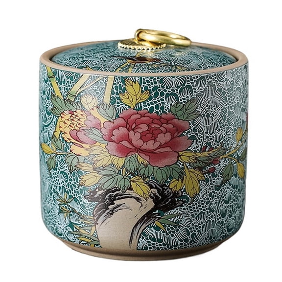 Tea container, ceramic tea canister, tea caddy with lid, airtight storage container, coffee canister, storage container for tea and coffee, multifunctional tea caddy