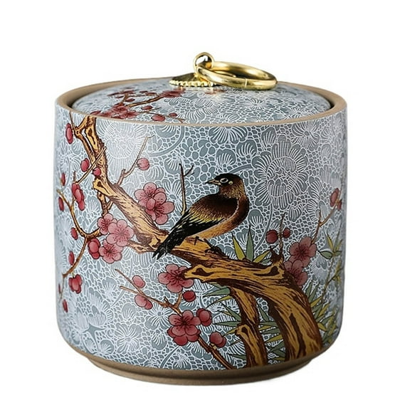 Tea container, ceramic tea canister, tea caddy with lid, airtight storage container, coffee canister, storage container for tea and coffee, multifunctional tea caddy