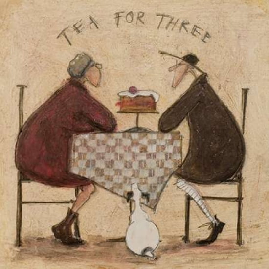 Tea for Three 2 Canvas Art - Sam Toft (24 x 24)