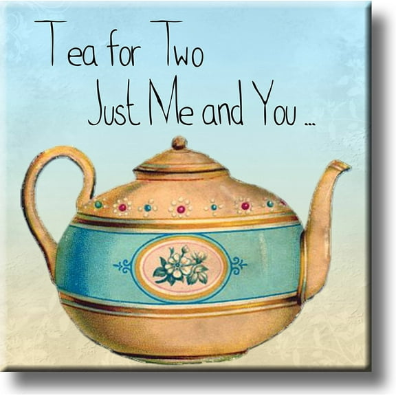 Tea for Two, Just Me and You Picture on Stretched Canvas, Wall Art Dcor, Ready to Hang