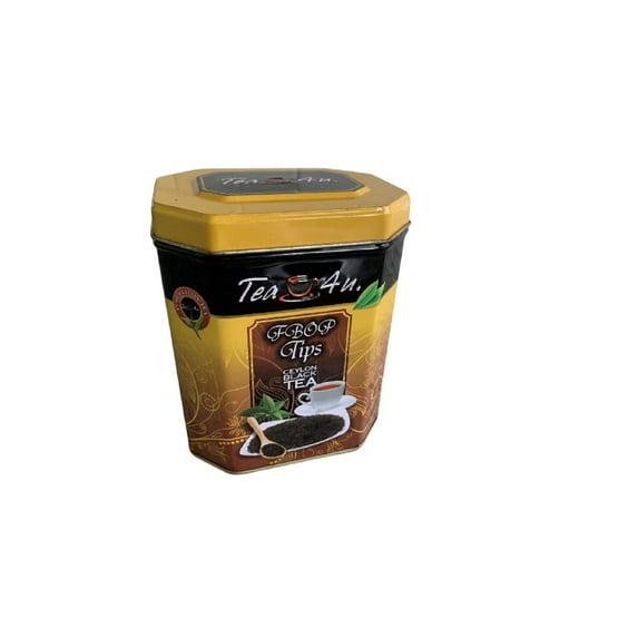 Tea4U FBOP Tips Loose Black Ceylon Tea, Fresh Handpicked Leaves with Metal Canister| Net 200 Grams