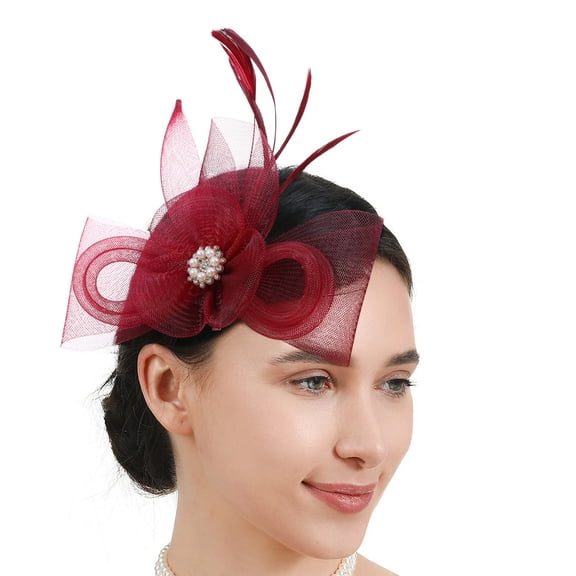 TeaParty Bridal Shower Fascinator Hair Clip Hair Accessory With Secure Clip For Weddings Horse Racing Event Dressingup