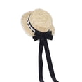 thumbnail image 1 of TeaParty SunHat Wide Brim Straw Boater Hat Women Ribbon Straw Hat Straw Beachs Hat Bows Straw Hat SunHat, 1 of 9
