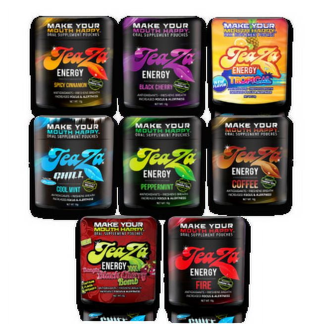 TeaZa Energy Variety Pack (8 pk. Flip Tops, 8 Flavors)