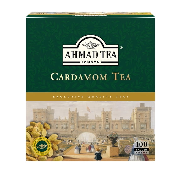 Teabags No Envelopes - Caffeinated Ahmad Tea And Sugar-Free Black Cardamom 100 Ct