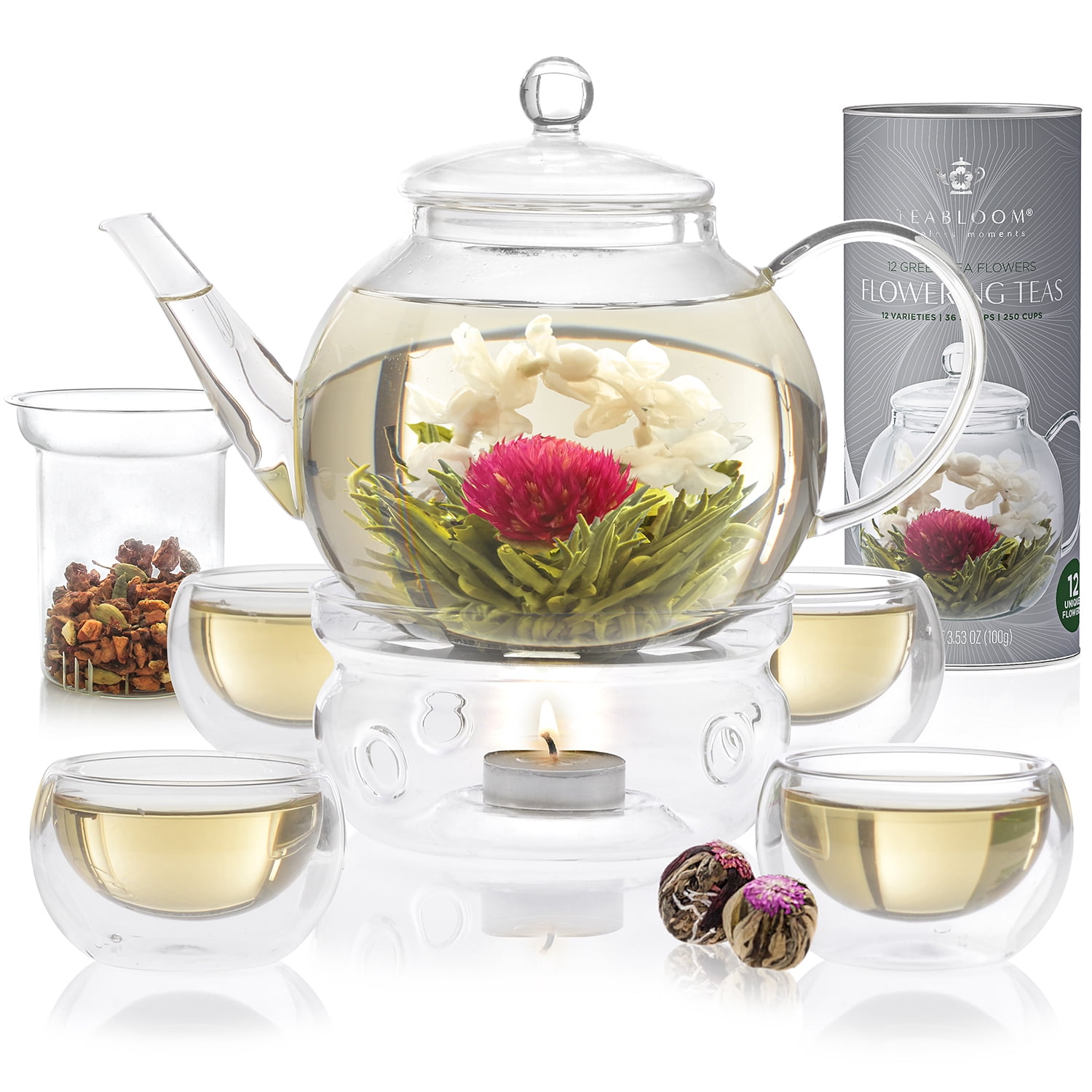 The Qi Bloom Glass Teapot Multicolor 650 ml