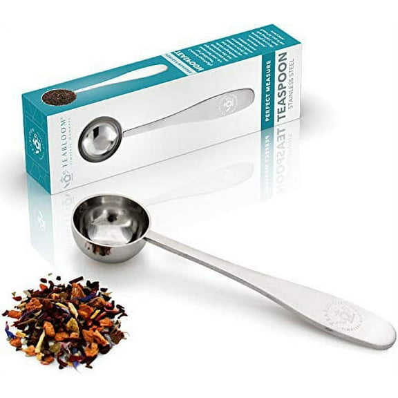 Teabloom Perfect Measure Loose Leaf Tea Spoon - Stainless Steel Tea Scoop