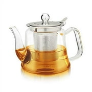 Teabloom Siena Teapot – Heatproof Borosilicate Glass with Removable Loose Tea Infuser – Stovetop Safe – Tea for One – 20 oz. / 600 ml (1-2 Cups)