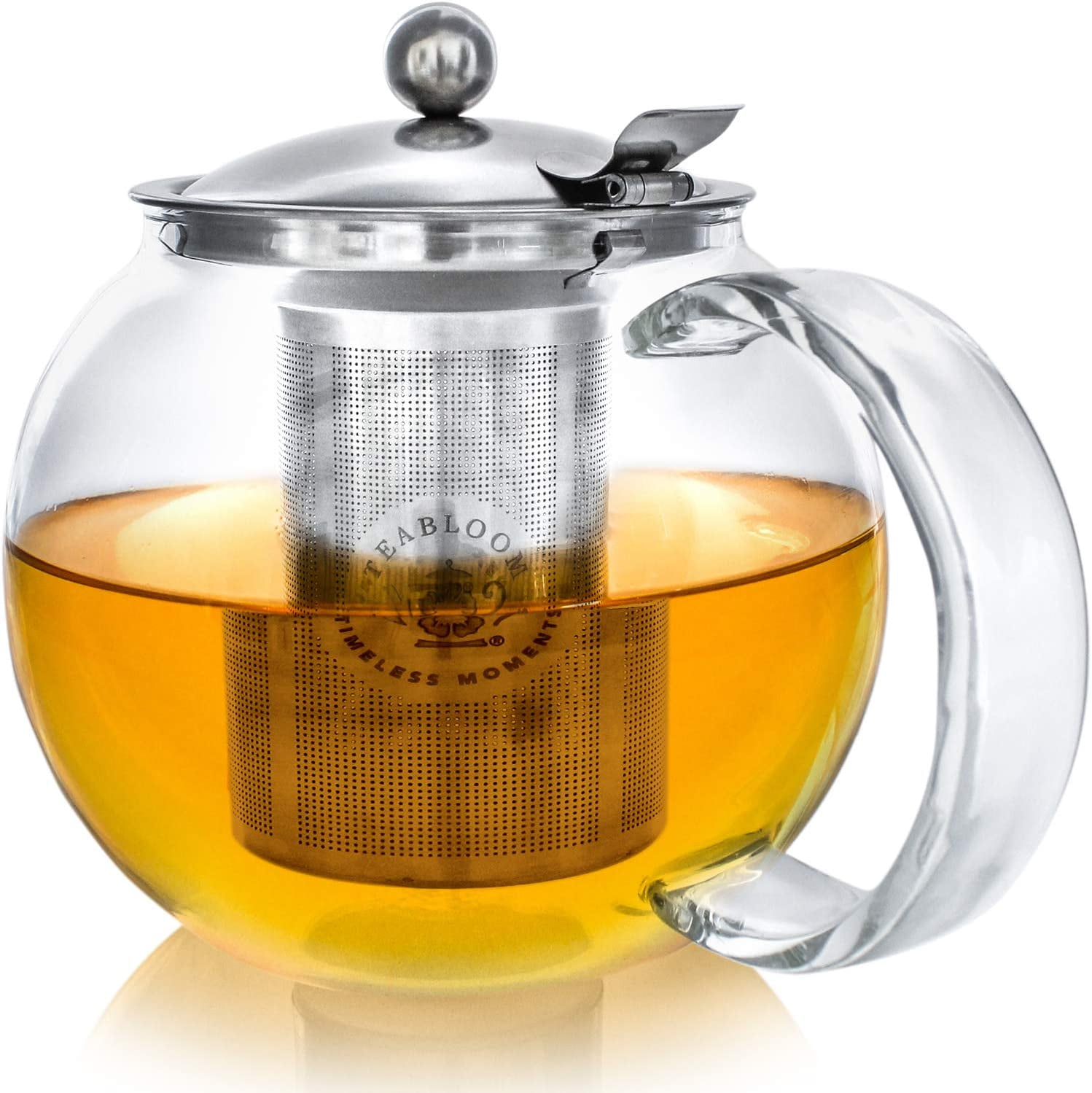 Teabloom Complete Tea Set – Teapot (40 OZ), Loose Tea Infuser, 4 Insulated  Glass Teacups, Tea Warmer, and 12 Flowering Teas – Elegant Blooming Tea