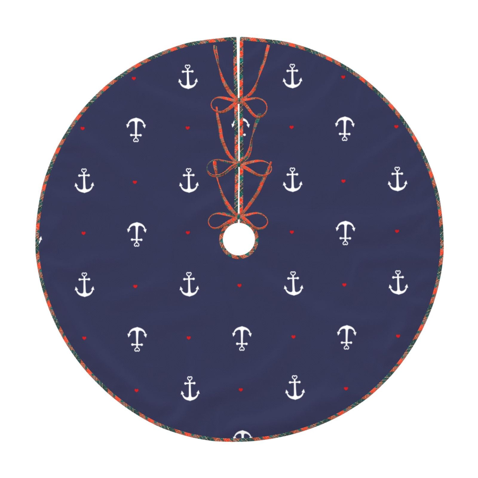 Teaboi Anchor Heart Blue for Christmas Tree Skirt, Christmas Tree ...