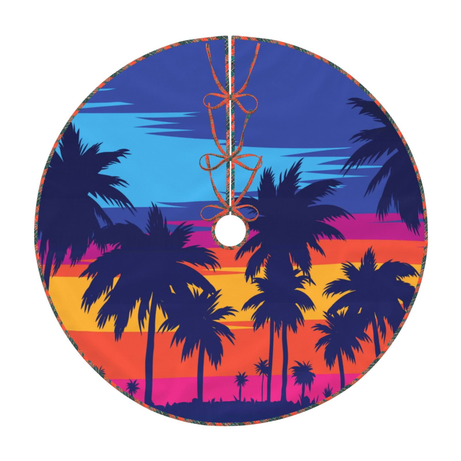 Teaboi Beach with Palm Trees for Christmas Tree Skirt, Christmas Tree ...
